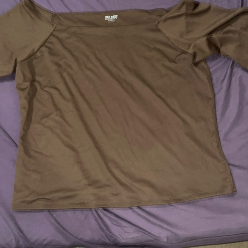 Old Navy Chocolate Off-Shoulder Blouse